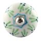 Pea Green Ceramic Floral Drawer Knob 
